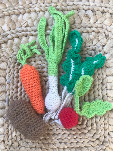 Set de verduras tejidas