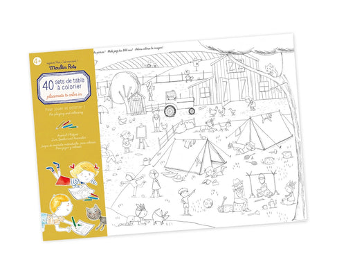 Individuales con actividades para pintar  Moulin Roty