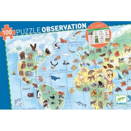 Puzzle observacion 100 piezas Mundo de animales